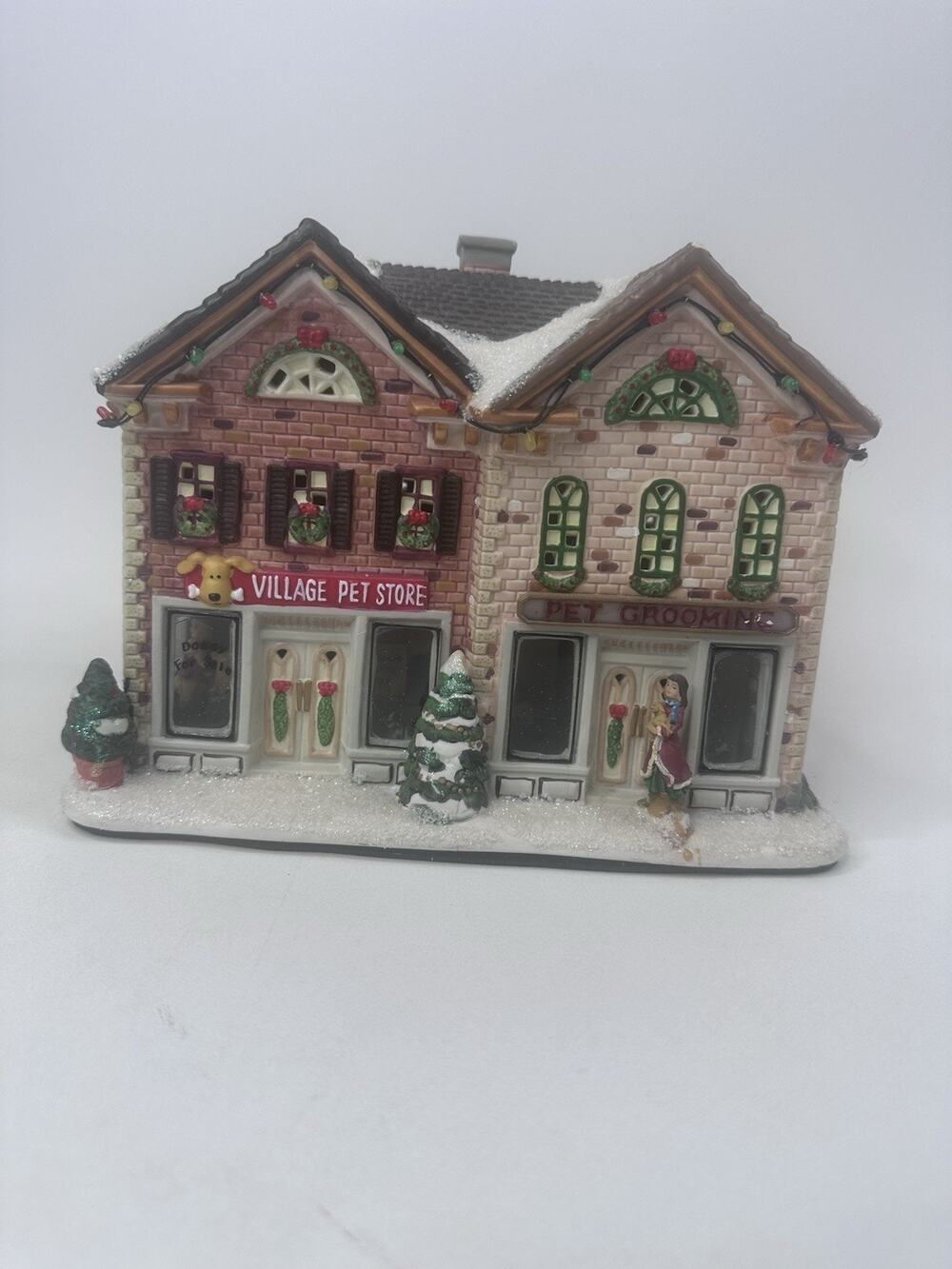 St. Nicholas Square Village Pet Shop Dogs 2006 Illuminated Boxed